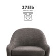 Linon London Upholstered Steel Leg Swivel Accent Chair in Gray Fabric
