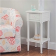 Linon Styers Wood End Table with Storage in White