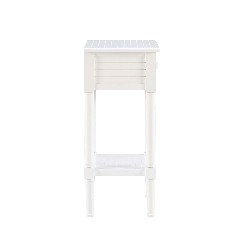 Linon Styers Wood End Table with Storage in White