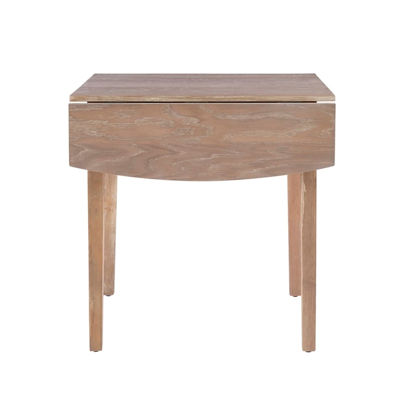 Linon Ervin Square Space Saving Drop Leaf Table in Washed Gray Rubberwood