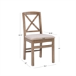 Linon Ervin Wood X-Back Set of Two Dining Chairs in Washed Gray