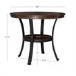 Linon Franklin Counter Height Table Metal Legs Wood Top & Shelf in Umber Brown