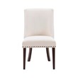 Linon Hale 5 Pce Dining Set Natural Fabric Chairs Glass Top in Espresso Wood