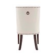 Linon Hale 5 Pce Dining Set Natural Fabric Chairs Glass Top in Espresso Wood
