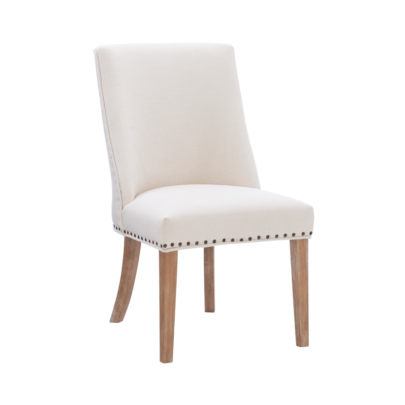 Linon Hale 5 Pce Upholstered Dining Set Round Table in Natural Wood/Gray Fabric