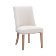 Linon Hale 5 Pce Upholstered Dining Set Round Table in Natural Wood/Gray Fabric