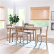 Linon Miles Five Piece Upholstered Dining Set in Rustic Natural Wood Finish