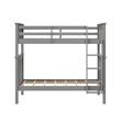 Linon Tilda Twin over Twin Bunk Bed with Top Guard Rails in Gray Solid Wood