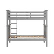 Linon Tilda Twin over Twin Bunk Bed with Top Guard Rails in Gray Solid Wood