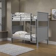 Linon Tilda Twin over Twin Bunk Bed with Top Guard Rails in Gray Solid Wood