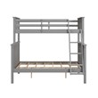Linon Tilda Twin over Full Bunk Bed with Top Guard Rails in Gray Solid Wood