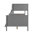 Linon Tilda Twin over Full Bunk Bed with Top Guard Rails in Gray Solid Wood
