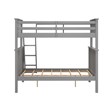 Linon Tilda Twin over Full Bunk Bed with Top Guard Rails in Gray Solid Wood