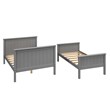 Linon Tilda Twin over Full Bunk Bed with Top Guard Rails in Gray Solid Wood