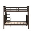 Linon Tilda Twin over Full Bunk Bed with Top Guard Rails in Walnut Wood