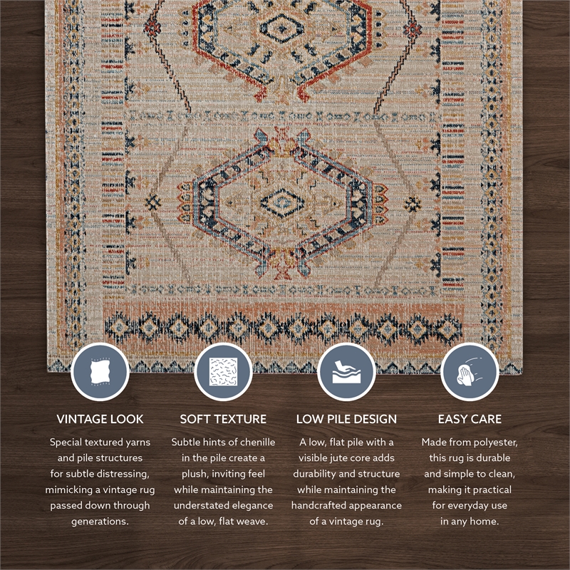 Linon Great Zero Lana Polyester 8'x10' Area Rug in Ivory