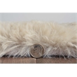 Linon Maven Faux Rabbit Polyester 3'x5' Accent Rug in Pale Gray