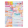 Linon Motif Printed Faux Rabbit Swatch Polyester 8'x10' Area Rug in Pink