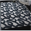 Linon Motif Printed Faux Rabbit Sketch Polyester 5'x7' Area Rug in Black