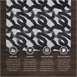 Linon Motif Printed Faux Rabbit Sketch Polyester 8'x10' Area Rug in Black