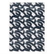 Linon Motif Printed Faux Rabbit Sketch Polyester 8'x10' Area Rug in Black