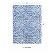 Linon Motif Printed Faux Rabbit Ingrain Polyester 3'x5' Accent Rug in Blue