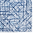 Linon Motif Printed Faux Rabbit Ingrain Polyester 5'x7' Area Rug in Blue