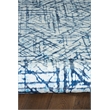 Linon Motif Printed Faux Rabbit Ingrain Polyester 5'x7' Area Rug in Blue