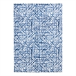 Linon Motif Printed Faux Rabbit Ingrain Polyester 5'x7' Area Rug in Blue