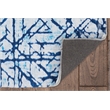 Linon Motif Printed Faux Rabbit Ingrain Polyester 8'x10' Area Rug in Blue