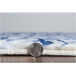Linon Motif Printed Faux Rabbit Ingrain Polyester 8'x10' Area Rug in Blue
