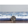 Linon Motif Printed Faux Rabbit Linear Polyester 3'x5' Accent Rug in Blue