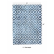 Linon Motif Printed Faux Rabbit Linear Polyester 3'x5' Accent Rug in Blue