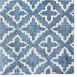 Linon Motif Printed Faux Rabbit Linear Polyester 5'x7' Area Rug in Blue