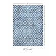 Linon Motif Printed Faux Rabbit Linear Polyester 5'x7' Area Rug in Blue