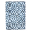 Linon Motif Printed Faux Rabbit Linear Polyester 5'x7' Area Rug in Blue