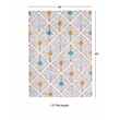 Linon Motif Printed Faux Rabbit Blinx Polyester 3'x5' Accent Rug in Ivory