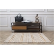 Linon Motif Printed Faux Rabbit Minear Polyester 3'x5' Accent Rug in Ivory