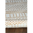 Linon Motif Printed Faux Rabbit Minear Polyester 5'x7' Area Rug in Ivory
