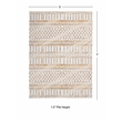 Linon Motif Printed Faux Rabbit Minear Polyester 5'x7' Area Rug in Ivory