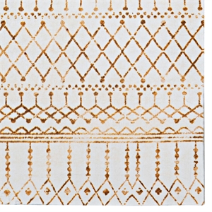 Linon Motif Printed Faux Rabbit Minear Polyester 8'x10' Area Rug in Ivory