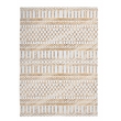 Linon Motif Printed Faux Rabbit Minear Polyester 8'x10' Area Rug in Ivory