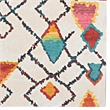 Linon Motif Printed Faux Rabbit Roboto Polyester 5'x7' Area Rug in Ivory