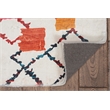 Linon Motif Printed Faux Rabbit Roboto Polyester 5'x7' Area Rug in Ivory