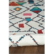 Linon Motif Printed Faux Rabbit Roboto Polyester 5'x7' Area Rug in Ivory