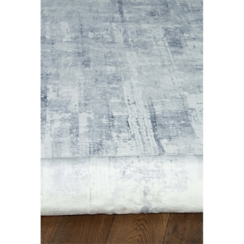 Linon Motif Printed Faux Rabbit Domo Polyester 5'x7' Area Rug in Ivory