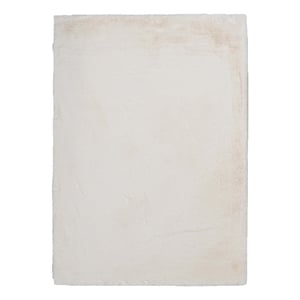 Linon Maven Faux Rabbit Polyester 5'x7' Area Rug in White