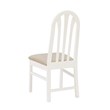 Linon Jerrie Set of 2 Beige Faux Leather Slat Back Dining Chairs in White Wood
