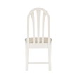 Linon Jerrie Set of 2 Beige Faux Leather Slat Back Dining Chairs in White Wood