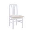 Linon Darlie Set of 2 Dining Chairs Grey Upholstered Seat in White Beechwood